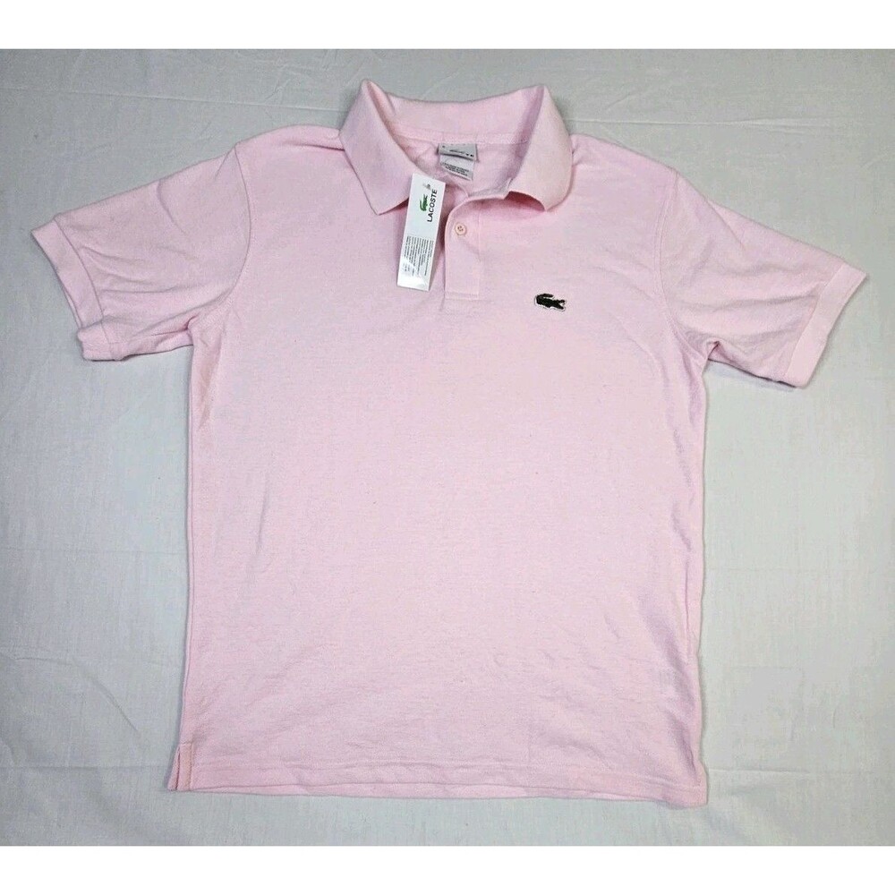 Lacoste Shirt Men's Size 5 Large Slim Fit Pink Polo Pique L NEW WITH TAG